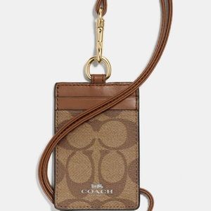 Coach Brown and Tan Key & Card Holder